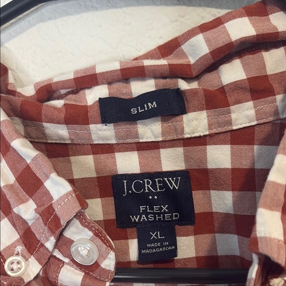 JCrew Men's brown and white Checkered Shirt long sleeve button up shirt - Picture 2 of 4